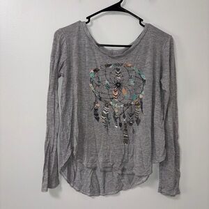 Concert by Clare Gray Long Sleeve Dream Catcher Graphic Tee Thin Soft Jrs M Cozy